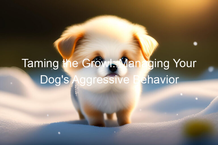 Taming the Growl: Managing Your Dog's Aggressive Behavior